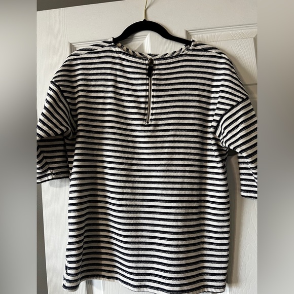Joules blouse - blue & white stripes- back zipper- size 4 - Picture 2 of 9